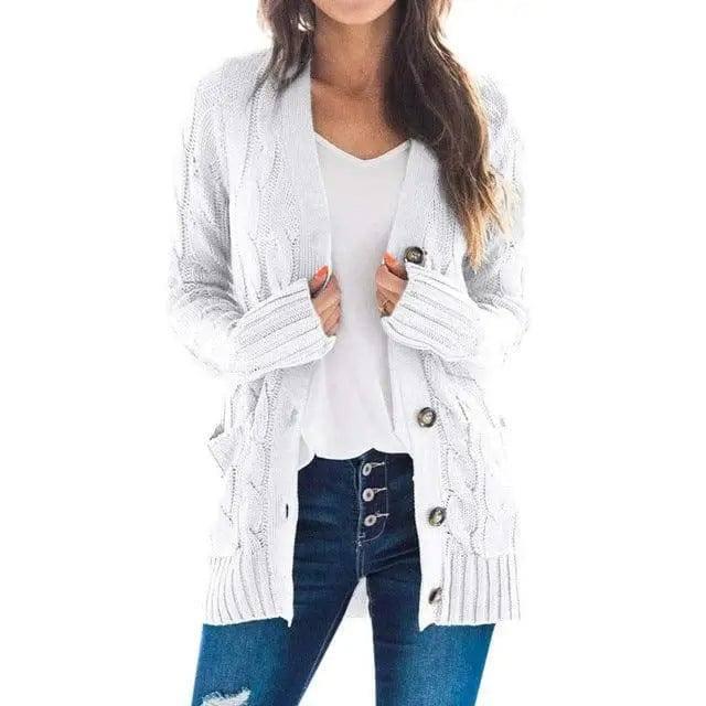 Single breasted long sleeve wool jacket-Beige-4