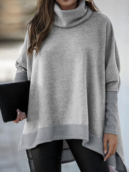 Women's Sweaters Bat Sleeve High Neck Irregular Split Long Sleeve Sweater - Cardigans & Sweaters - INS | Online Fashion Free Shipping Clothing, Dresses, Tops, Shoes - 01/09/2021 - 20-30 - Cardigans & Sweaters